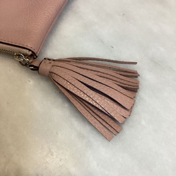 Kate Spade Sienne Logo Large Pebbled Leather Tassel Pouch Clutch - Picture 12 of 16